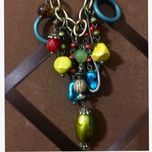 Multi colored beaded copper necklace